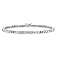 14K White Gold 4.38 Carat Lab Grown Diamond VS SI+ G+ Complete Tennis Bracelet, 7.5" view 3