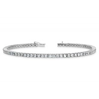 14K White Gold 4.38 Carat Lab Grown Diamond VS SI+ G+ Complete Tennis Bracelet, 7.5" view 5