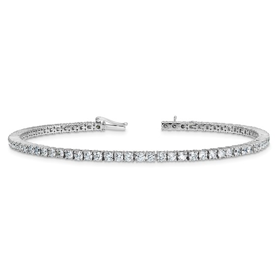 14k 4 3/8 carat Lab Grown Diamond VS/SI+ G+ Complete 7.5 inch Tennis Bracelet