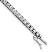 14K White Gold 4.38 Carat Lab Grown Diamond VS SI+ G+ Complete Tennis Bracelet, 7.5" view 1