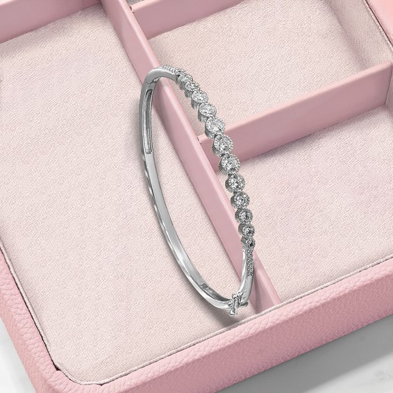 Hinged Lab Grown Diamond Bangles