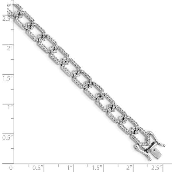 14k White Gold 1 1/2 carat Lab Grown Diamond VS/SI+ G+ Complete 7.5 inch Bracelet