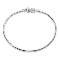 14K White Gold 0.88 Carat Lab Grown Diamond VS SI+ G+ Complete Star Hinged Bangle Bracelet view 2