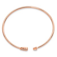 14K Rose Gold 0.10 Carat Lab Grown Diamond VS SI+ G+ Complete Arrow Cuff Flexible Bangle Bracelet view 2