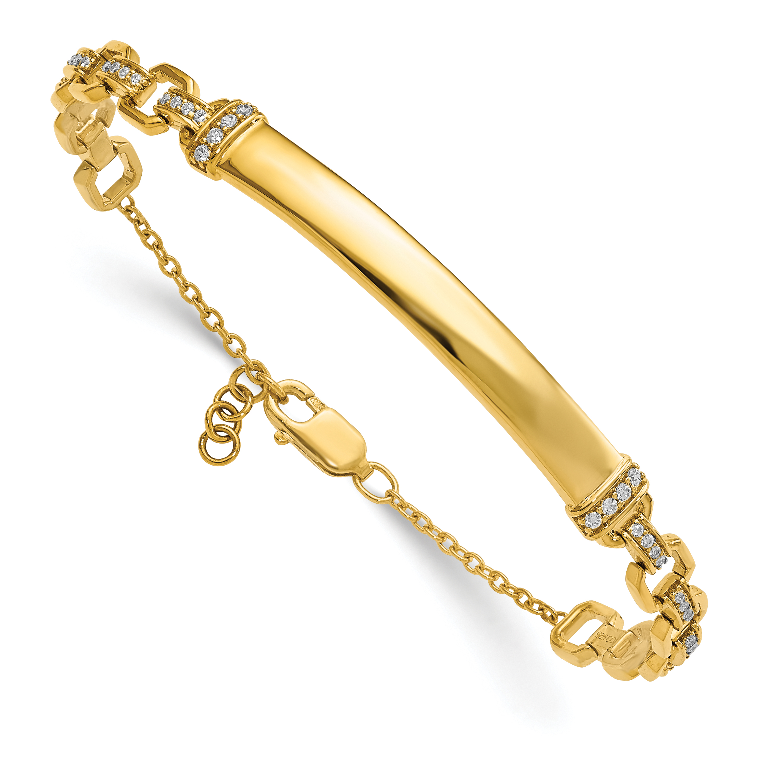 14k Complete 1/4 carat Diamond 7 inch ID Bracelet with 0.5 inch Extender (BM8559-028-YA)