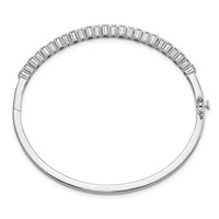 True Origin 14K White Gold 1.88 Carat Lab Grown Diamond VS+ F+ Medium Complete Bangle, 7" view 2