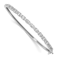 True Origin 14K White Gold 1.88 Carat Lab Grown Diamond VS+ F+ Medium Complete Bangle, 7" view 1