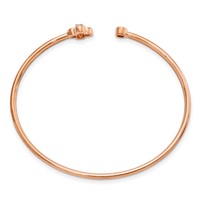 14K Rose Gold 0.17 Carat Lab Grown Diamond VS SI+ G+ Complete Floral Flexible Bangle Bracelet view 2