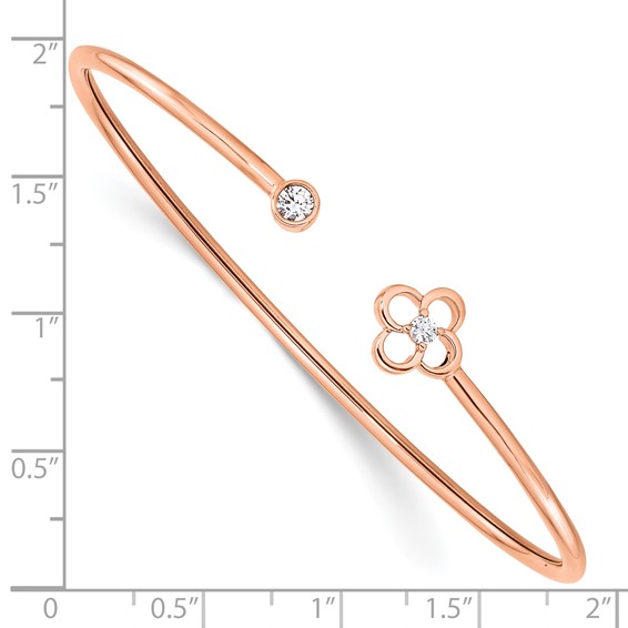 Gold Diamond Flower Cuff Bangles