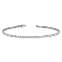14K White Gold 1.33 Carat Lab Grown Diamond VS SI+ G+ Complete Round Tennis Bracelet view 5