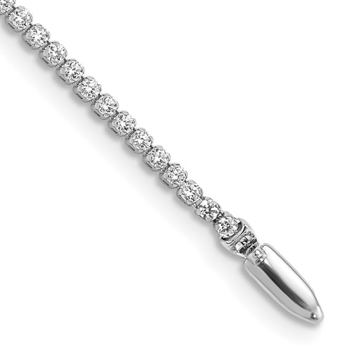 14K White Gold 1.33333 Carat Lab Grown Diamond VS SI+ G+ Complete Round Tennis Bracelet