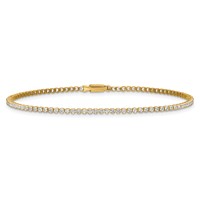 14K Yellow Gold 1.33 Carat Lab Grown Diamond VS SI+ G+ Complete Tennis Bracelet, 7" view 3