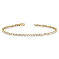 14K Yellow Gold 1.33 Carat Lab Grown Diamond VS SI+ G+ Complete Tennis Bracelet, 7" view 5