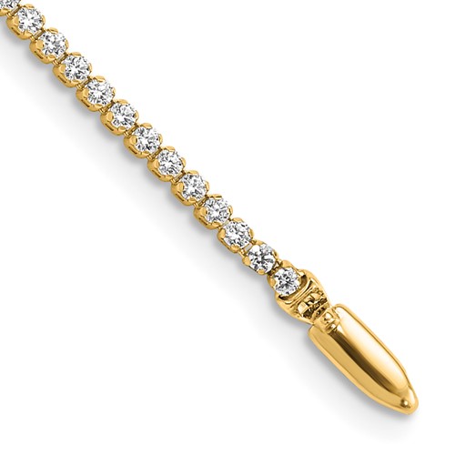 14K Yellow Gold 1.33 Carat Lab Grown Diamond VS SI+ G+ Complete Tennis Bracelet, 7"
