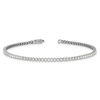 14K White Gold 2.12 Carat Lab Grown Diamond VS SI+ G+ Complete Round Tennis Bracelet view 5
