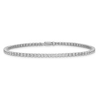 14K White Gold 3.20 Carat Lab Grown Diamond VS SI+ G+ Complete Round Tennis Bracelet view 3