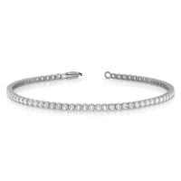 14K White Gold 3.20 Carat Lab Grown Diamond VS SI+ G+ Complete Round Tennis Bracelet view 5