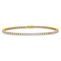14K Yellow Gold 3.20 Carat Lab Grown Diamond VS SI+ G+ Complete Round Tennis Bracelet view 3