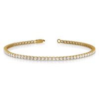 14K Yellow Gold 3.20 Carat Lab Grown Diamond VS SI+ G+ Complete Round Tennis Bracelet view 2