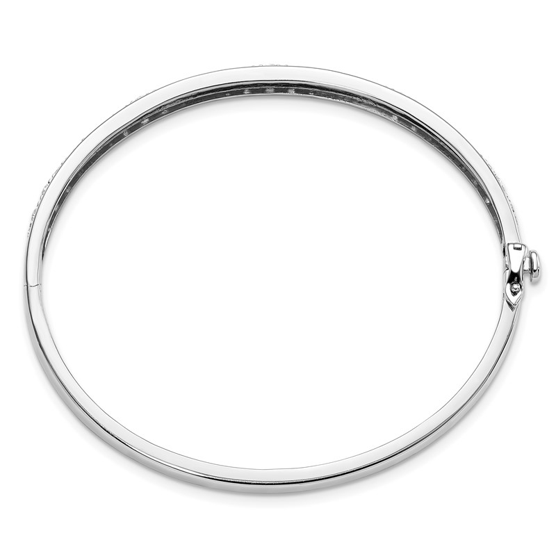 True Origin 14k White Gold 1 5/8 carat Lab Grown Diamond VS D E F 6.75 inch Bangle
