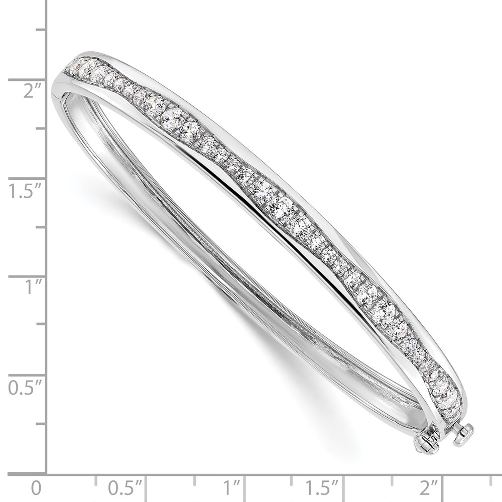 True Origin 14k White Gold 1 5/8 carat Lab Grown Diamond VS D E F 6.75 inch Bangle (BM9378-180-WLD)