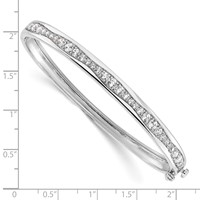 True Origin 14K White Gold 1.62 Carat Lab Grown Diamond VS+ F+ Complete Bangle, 6.75" view 3