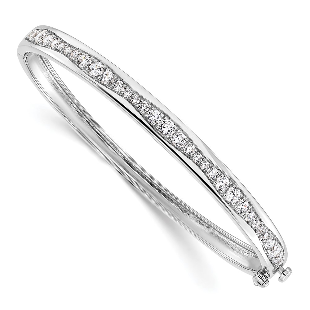 True Origin 14K White Gold 1.62 Carat Lab Grown Diamond VS+ F+ Complete Bangle, 6.75"