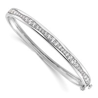 True Origin 14K White Gold 1.62 Carat Lab Grown Diamond VS+ F+ Complete Bangle, 6.75" view 1