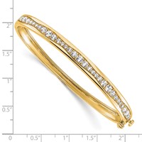 True Origin 14K Yellow Gold 1.62 Carat Lab Grown Diamond VS+ F+ Complete Bangle, 6.75" view 3