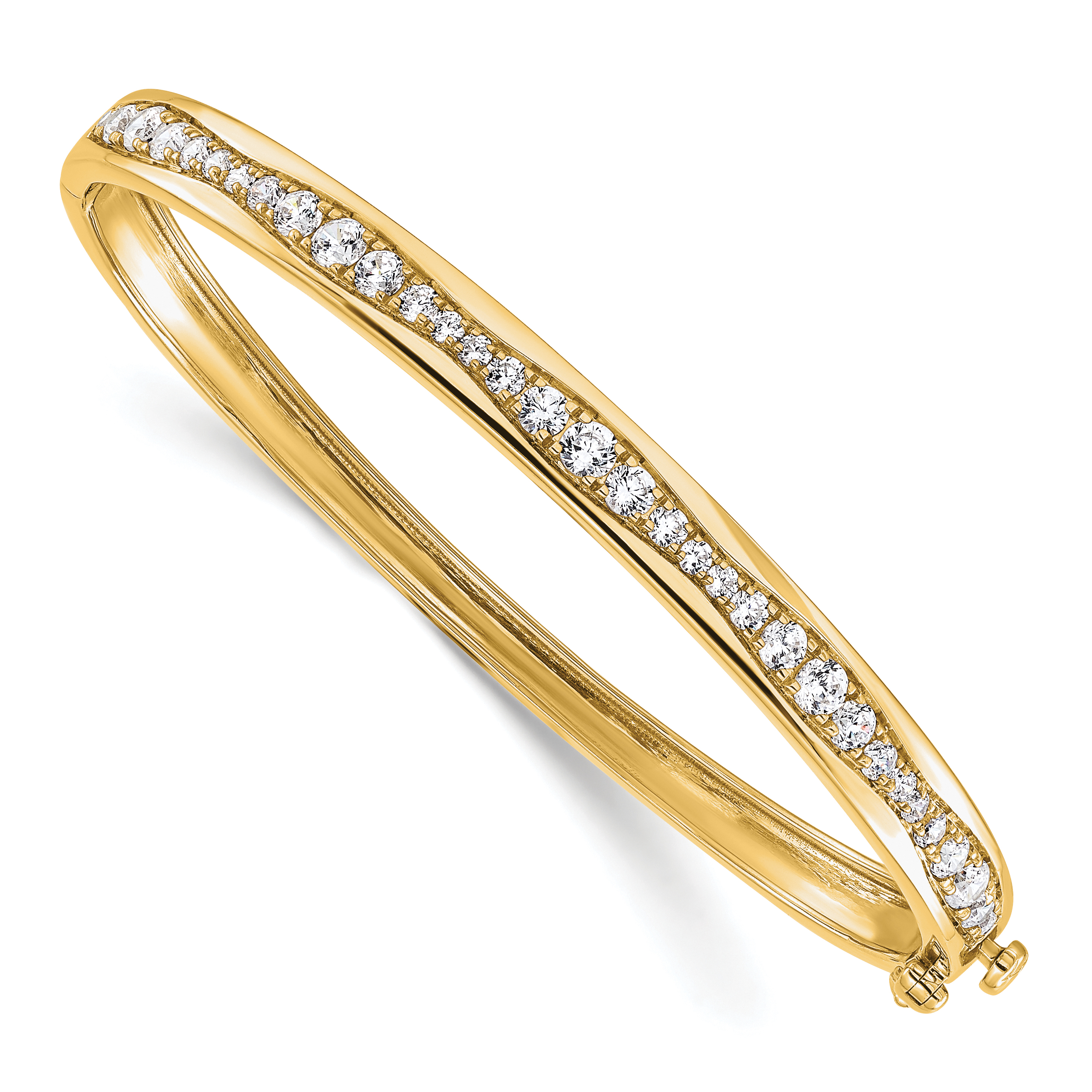 True Origin 14k 1 5/8 carat Lab Grown Diamond VS D E F 6.75 inch Bangle (BM9378-180-YLD)
