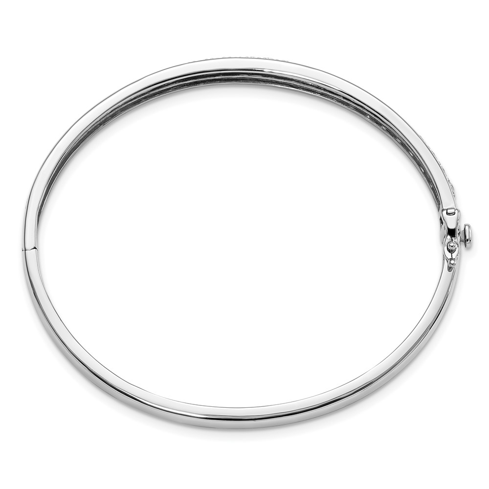 True Origin 14k White Gold 1 5/8 carat Lab Grown Diamond VS D E F 6.75 inch Bangle (BM9383-162-WLD)