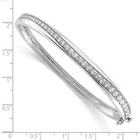 True Origin 14K White Gold 1.62 Carat Lab Grown Diamond VS+ F+ Complete Bangle, 6.75" view 3