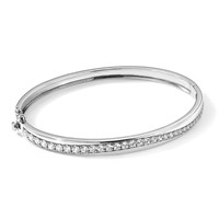 True Origin 14K White Gold 1.62 Carat Lab Grown Diamond VS+ F+ Complete Bangle, 6.75" view 5