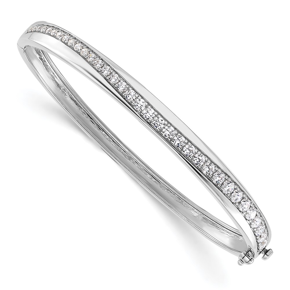 True Origin 14k White Gold 1 5/8 carat Lab Grown Diamond VS D E F 6.75 inch Bangle (BM9383-162-WLD)