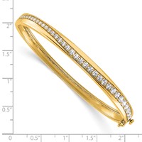 True Origin 14K Yellow Gold 1.62 Carat Lab Grown Diamond VS+ F+ Complete Bangle, 6.75" view 3