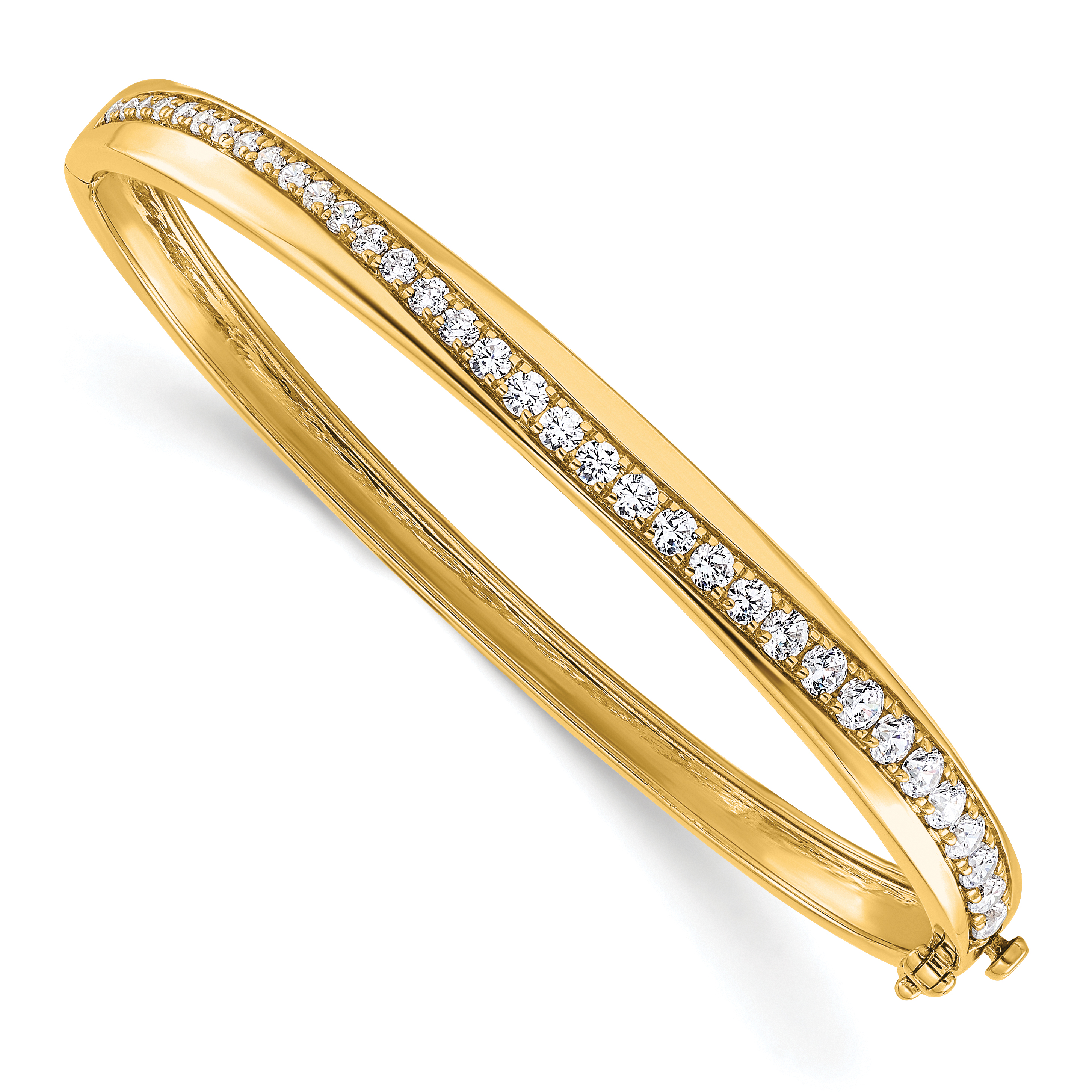 True Origin 14k 1 5/8 carat Lab Grown Diamond VS D E F 6.75 inch Bangle (BM9383-162-YLD)
