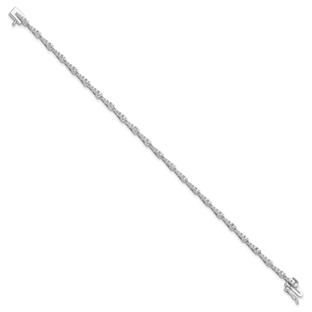 True Origin 14k White Gold 1/2 carat Lab Grown Diamond VS D E F 7 inch Fancy Bracelet (BM9387-150-WLD)