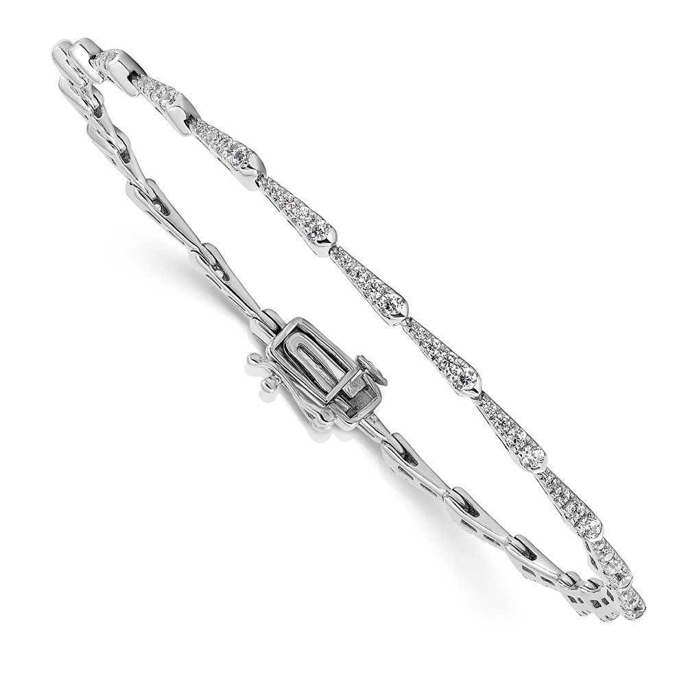 True Origin 14k White Gold 1/2 carat Lab Grown Diamond VS D E F 7 inch Fancy Bracelet (BM9387-150-WLD)