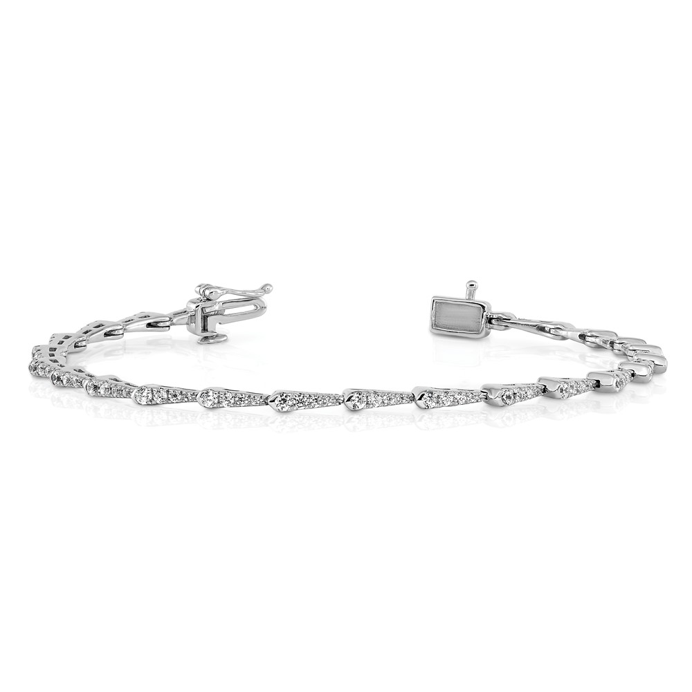 True Origin 14k White Gold 1/2 carat Lab Grown Diamond VS D E F 7 inch Fancy Bracelet (BM9387-150-WLD)