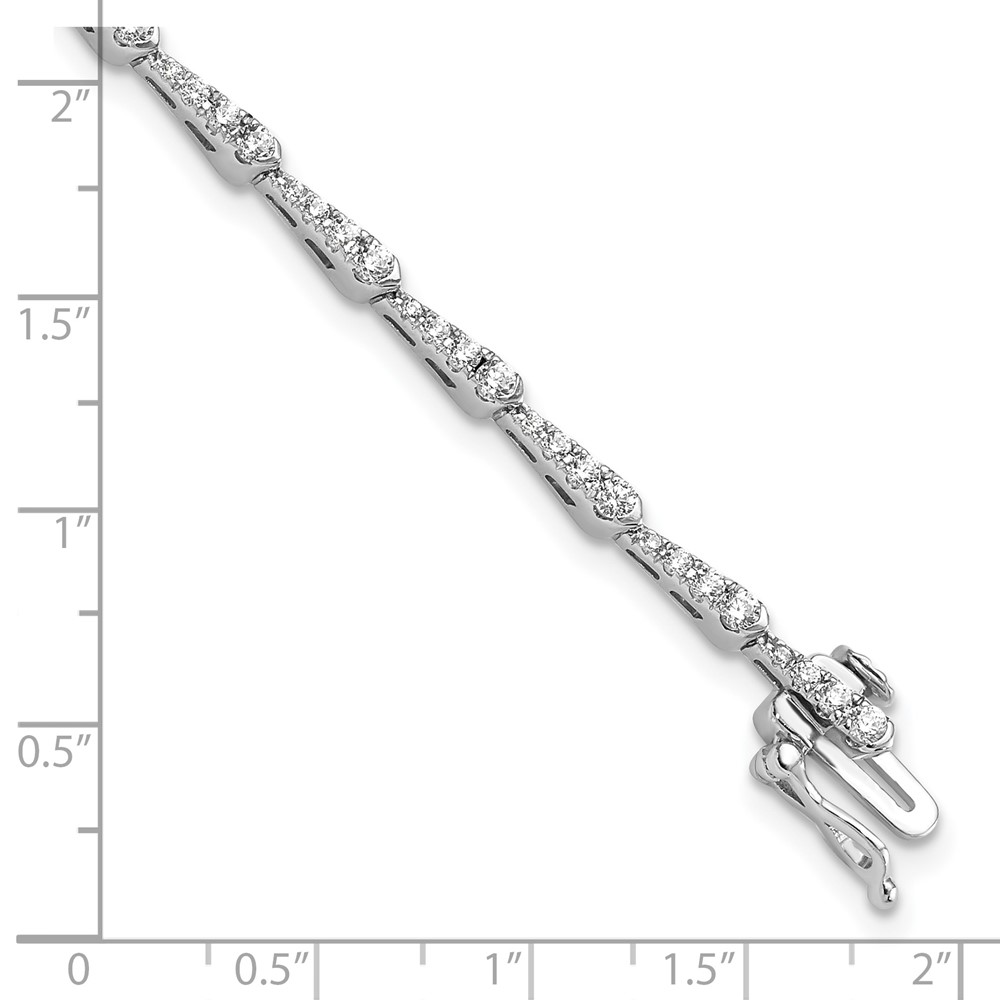 True Origin 14k White Gold 1/2 carat Lab Grown Diamond VS D E F 7 inch Fancy Bracelet (BM9387-150-WLD)