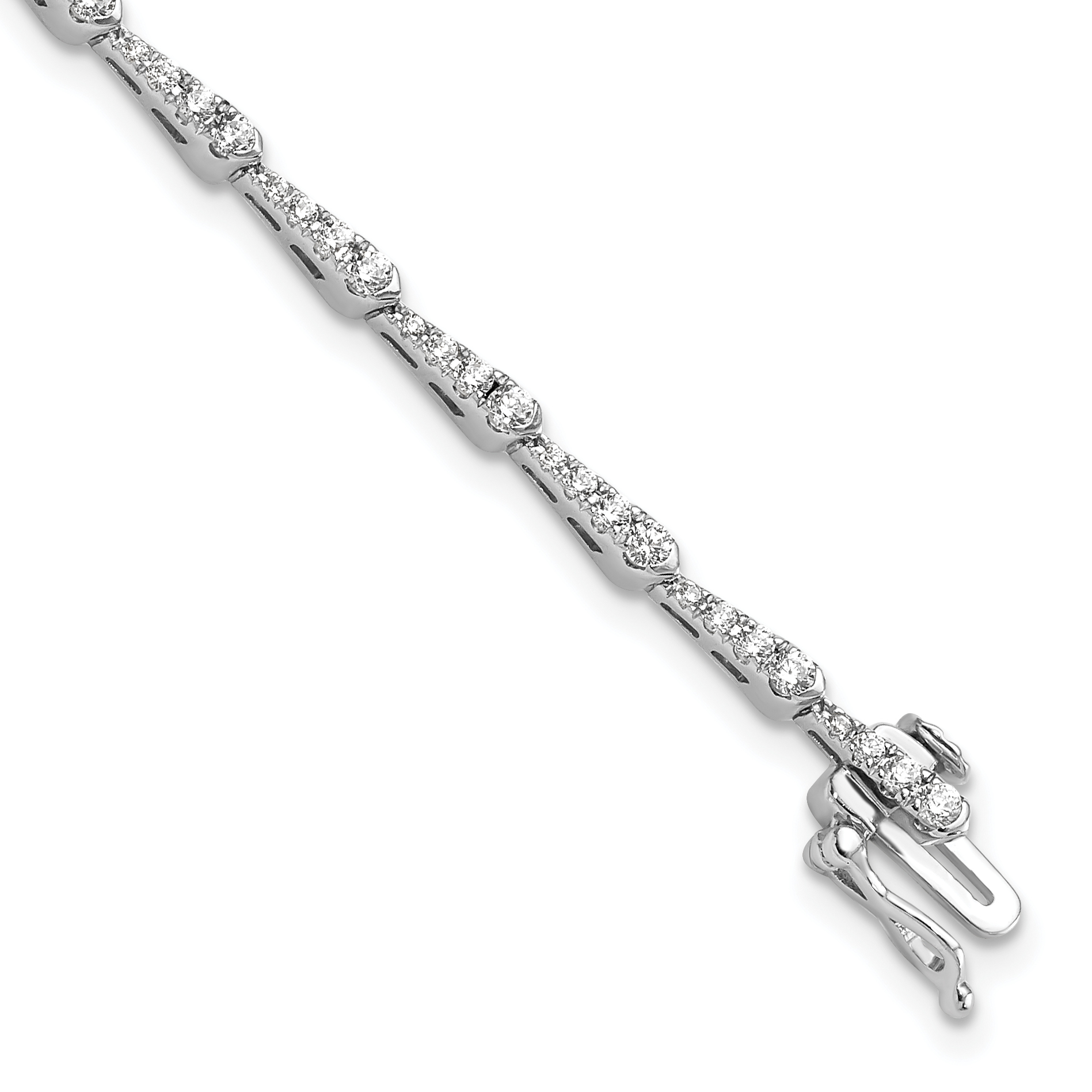 True Origin 14k White Gold 1/2 carat Lab Grown Diamond VS D E F 7 inch Fancy Bracelet (BM9387-150-WLD)