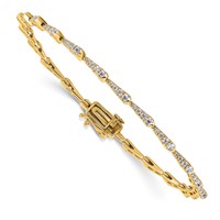 True Origin 14K Yellow Gold 0.50 Carat Lab Grown Diamond VS+ F+ Complete Fashion Bracelet, 7" view 3