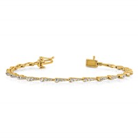 True Origin 14K Yellow Gold 0.50 Carat Lab Grown Diamond VS+ F+ Complete Fashion Bracelet, 7" view 4