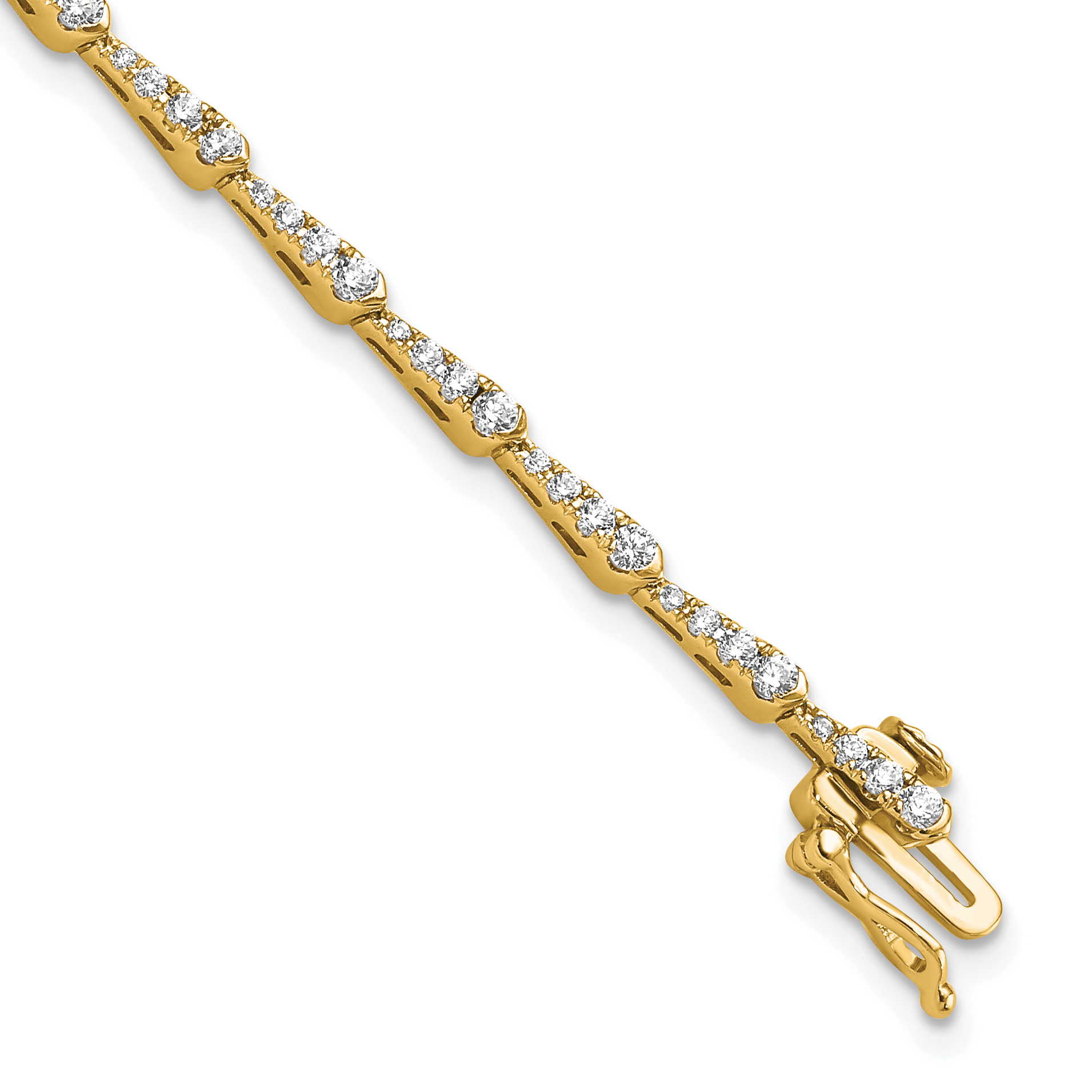 True Origin 14k 1/2 carat Lab Grown Diamond VS D E F 7 inch Fancy Bracelet (BM9387-150-YLD)