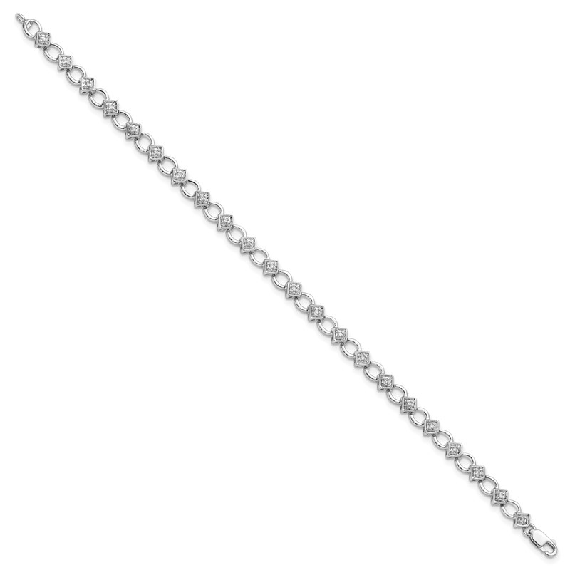 14k White Gold 1/6 carat Lab Grown Diamond VS/SI+ G+ 7 inch Bracelet