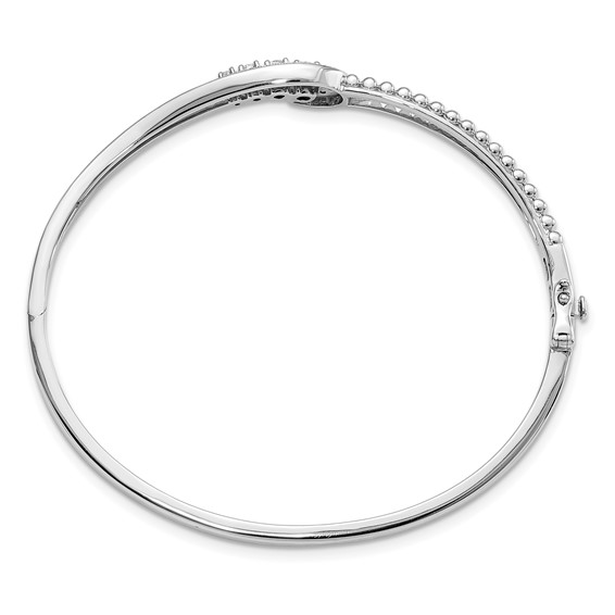 14k White Gold 1/2 carat Lab Grown Diamond VS/SI+ G+ Complete Swirl Bangle Bracelet