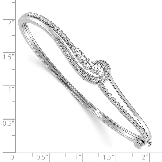 14k White Gold 1/2 carat Lab Grown Diamond VS/SI+ G+ Complete Swirl Bangle Bracelet