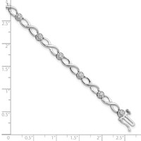 14K White Gold 0.50 Carat Lab Grown Diamond VS SI+ G+ Complete Infinity Bracelet, 7.25" view 4