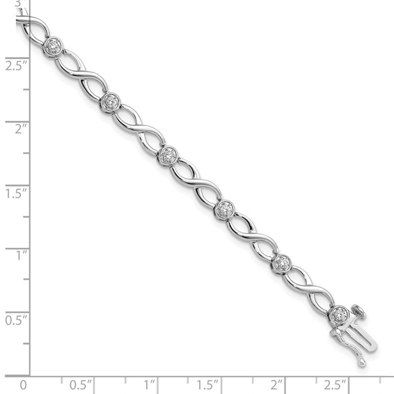 14k White Gold 1/2 carat Lab Grown Diamond VS/SI+ G+ Complete 7.25 inch Infinity Bracelet