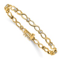 14K Yellow Gold 0.50ct Lab Grown Dia VS SI+ G+ Comp Infinity Bracelet, 7.25" view 3